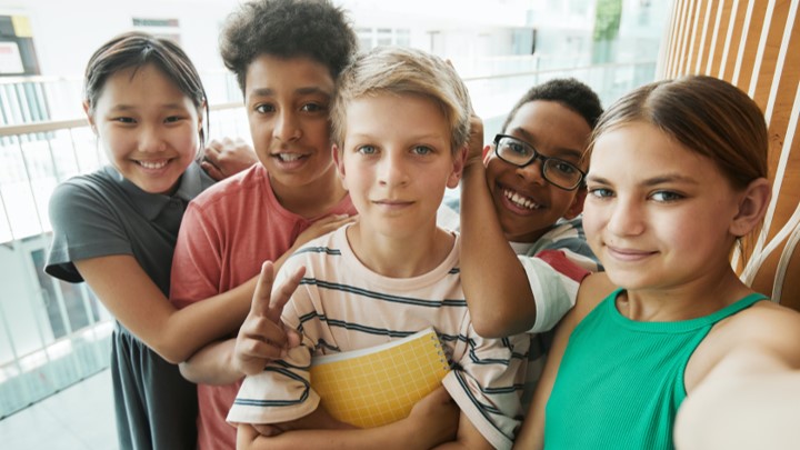 group of children posing for a picture